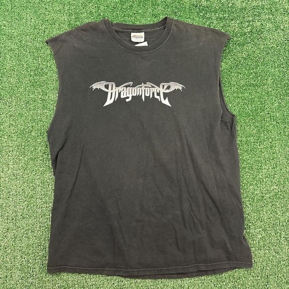 Hanes Other - Vintage Dragonforce faded black sleeveless shirt